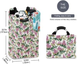 Wasmand - Kledingmand Opvouwbaar - Kleding Opslag - Waterdichte Oxford Stof - 32 x 28 x 60 cm - Kleurrijk Tropisch — thumbnail 5