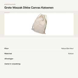 Dailygoods- Waszak Dikke Canvas Katoenen Tas - Opbergtas voor Wasgoed - Huishoudelijke Waszak - Trekkoordsluiting - 22 * 28 cm - Biologisch Materiaal — thumbnail 5