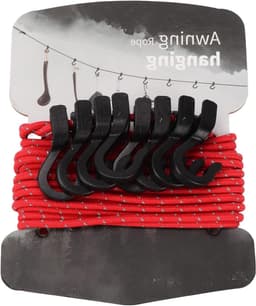 Camping Waslijn - Reis Waslijn - Buiten Kleding Drogen - Reflecterende Staaldraad - Verstelbare Lengte - Rood — thumbnail 1