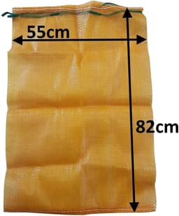 Mesh Log Zakken - Aanmaakzakken Groentetassen - Hout Opslag - Sterk Geweven Materiaal - 500 Stuks - Oranje — thumbnail 2