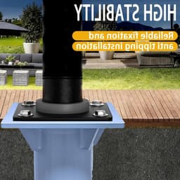 Universele grondanker voor parasol, stevige metalen basisplaat voor betonnen ondergrond, optimale stabiliteit en weerbestendigheid, geschikt voor zware wind en belastingen boven 1 kg — thumbnail 3