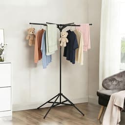 Vouwbare Droogrek met 6 Armen, Hoogte Verstelbaar van 120-170 cm, Ideaal voor Binnen en Buiten Gebruik, Perfect voor Balkon en Wasdroger — thumbnail 5