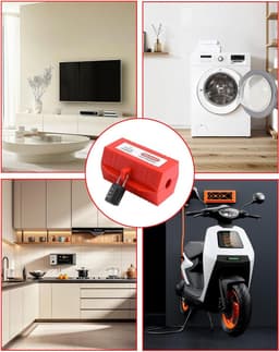 2 stuks wasmachine-stekkerslot: afsluitbare kunststof beschermbox voor stroomstekkers met 2 wachtwoordsloten, veilig voor elektrische apparaten en kinderveiligheid — thumbnail 2