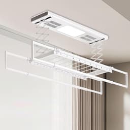 Droogrek Plafond - Kledinglift Elektrisch - Ruimte Besparen - Afstandsbediening Bediening - 45 kg Draagkracht - Aluminium — thumbnail 1