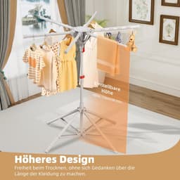Dailygoods- Wasrek Inklapbaar - Hoogte Verstelbaar - Ruimtebesparend - Staand Droogrek - Kledingstandaard - Opvouwbaar Voor Binnen/Buiten — thumbnail 3