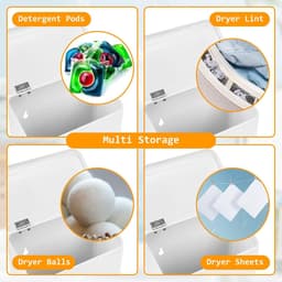 Pluisbak Wasruimte - Afvalbak Droger - Organiseren Wasgoed - Magnetische Grip - 19 x 92 x 268 cm - Wit — thumbnail 3