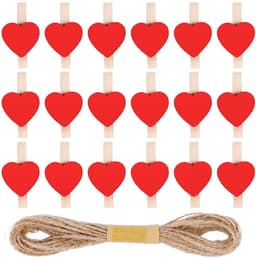 Dailygoods - Houten Wasknijpers - Mini Hart Clips - Schattige Decoratie - Rood - Herbruikbaar - Doe-het-zelf Ambachten - Bruiloft Feest — thumbnail 1