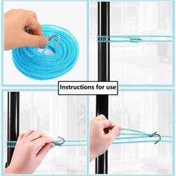 Dailygoods- Waslijn - 2 Stuks - Antislip Elastisch Touw - Draagbare Waslijn - Winddichte Outdoor Waslijn - Hoogwaardig PE-Materiaal - Drooglijn — thumbnail 3