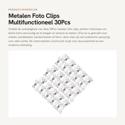 Dailygoods- Foto Clips - 30 Stuks - Roestvrij Staal - Haken - Ophanghaken - Handdoek Haken - 9,5x2 cm - Haakjes — thumbnail 1