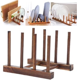 Dailygoods- Droogrek Ruimtebesparend - Opvouwbaar - Serviesdroger - 4-zuilmodel - Composiet Hout - Makkelijk te Reinigen - Vaatdroger — thumbnail 4
