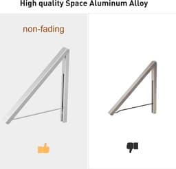 Dailygoods- Vouwen Hanger Ruimtebesparend - Intrekbare Muur Houder - Kledinghanger Antislip - Ideaal voor Kleine Ruimtes - Tot 27 kg Belastbaar - Eenvoudig Opvouwbaar - Muurhanger — thumbnail 2