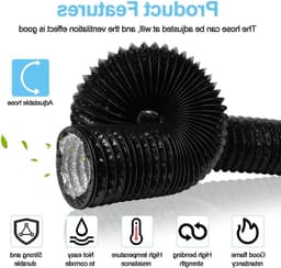 Flexibele Aluminium Folie Uitlaatslang 150 mm - 3m PVC 4-Laags met Slangklemmen en Tape voor Dragers en Ventilators — thumbnail 2