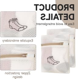 Wasmachineschoonmaak: 2 Waszakken voor Delicate Kleding, Ondergoed, Sokken en Beddengoed - 18 x 20 cm en 40 x 50 cm Maat — thumbnail 3