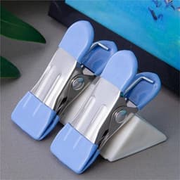 Lichtblauwe Wasknijpers - Kledingklemmen - Kleding Drogen - Roestvrij Staal - 60 Stuks - Blauw — thumbnail 2