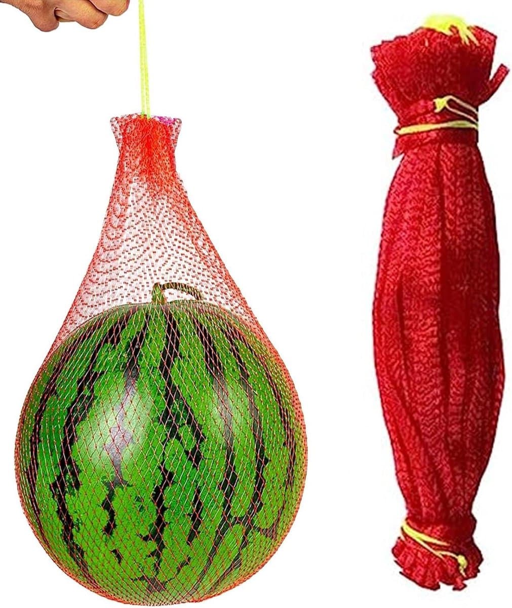 Groentezakken - Opbergnetten - Fruit Opslag - Met Trekkoord - 100 stuks - Rood — afbeelding 1