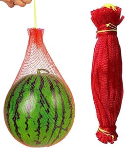Groentezakken - Opbergnetten - Fruit Opslag - Met Trekkoord - 100 stuks - Rood — thumbnail 1