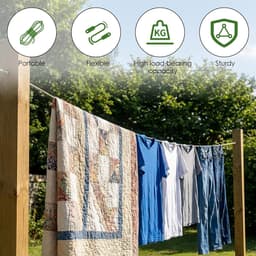 Kunststof Waslijn - Kledinglijn - Kleding Drogen - Stalen Kern - 30 Meter - Transparant — thumbnail 4