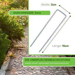 Grondankers - Tuinpennen - Stabiele Bevestiging - Roestvrij Verzinkt Staal - 25 Stuks 150mm - Zilver — thumbnail 5