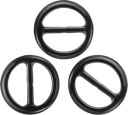 1,4 inch hars sjaalring, 3 stuks ronde zijden ringen voor dames, losse T-shirtversiering, zwarte stijl — thumbnail 1
