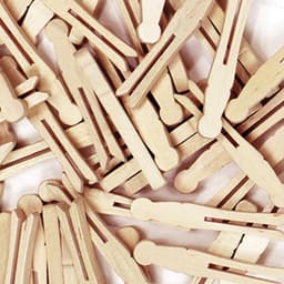 Houten Wasknijpers Plat Naturel - Set van 40 Stuks — thumbnail 2