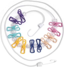 Draagbare Waslijn - Camping Wasrek - Buiten Droge Kleding - 12 Anti-slip Clips - Tot 3.6 Meter — thumbnail 1