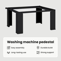 Wasmachine Verhoger - Stabiele Ondersteuning - Praktische Opstelling - Stevige Staalconstructie - 64 x 55 x 325 cm - Zwart — thumbnail 3