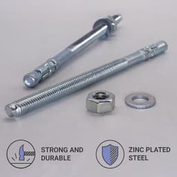 Verzinkte Wigankers M10 x 160 mm - 10 Stuks - Metalen Pluggen en Ankerbouten voor Bouw en Thuisprojecten — thumbnail 2