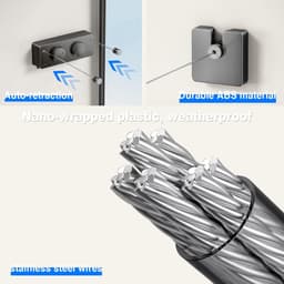 Retractable Two-Line Clothesline for Indoor and Outdoor Use, 4.2m Heavy Duty Wall Mounted Solution — thumbnail 2