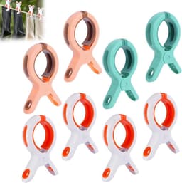 Grote wasknijpers voor strandstoelen - set van 8 stuks, winddicht en duurzaam met plastic clips - ideaal voor handdoeken, badlakens, tapijten en beddengoed. — thumbnail 1