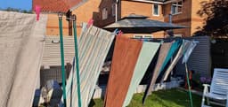 Waslijn Steunpaal - Kledingsteun Uitschuifbaar - Buiten Was Drogen - Verstelbaar Twist Lock - 1.5m tot 2.2m - Groen Zwart — thumbnail 2