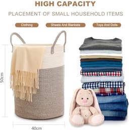 Geweven Wasmand - Grote Capaciteit van 60L - Handige Handgrepen en Modern Design — thumbnail 5