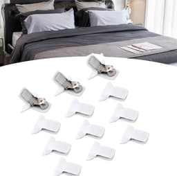 Dekbedclips - 12 stuks - Dekbed klemmen - Deken Clips - herbruikbaar - Anti-Schuif Bed Clips - Voorkom dat beddengoedaccessoires verschuiven - de deken binnenin te houden - wit — thumbnail 1