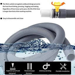 Universele Afvoerslangverlenging voor Vaatwasser en Wasmachine - Inclusief Slangaansluiting en Slangklemmen, 1 tot 7 meter — thumbnail 5
