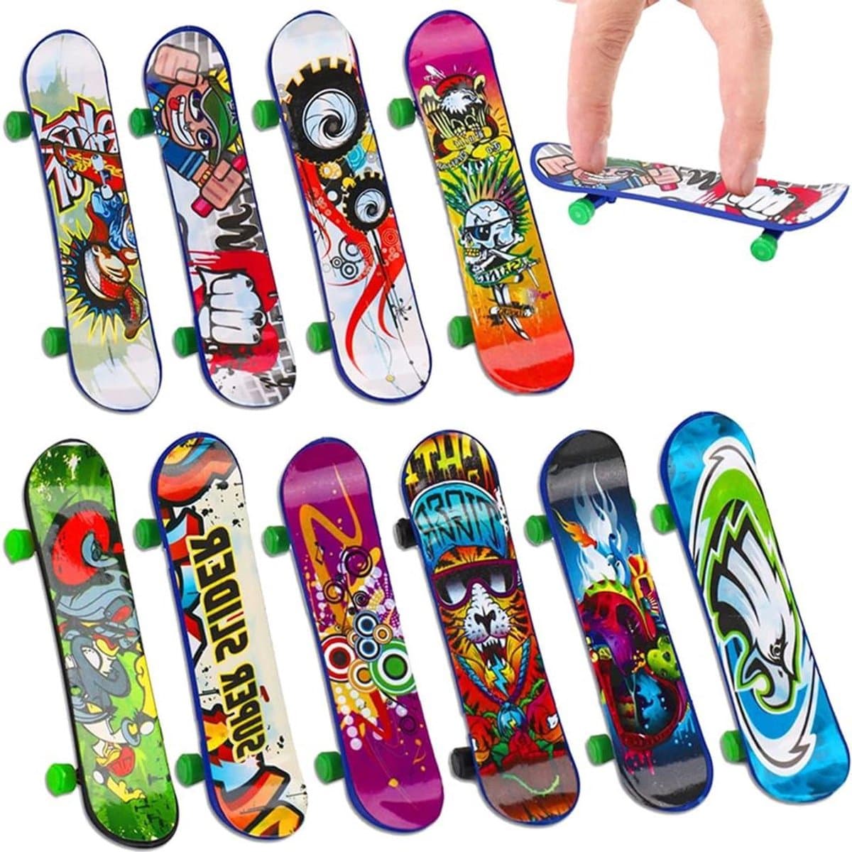 JGS Premium - Vingerskateboard Set voor Kinderen - Speelgoed 8 Stuks - Feestcadeau voor Tieners - Vingerbordspel Set - Jongens en Meisjes - Diverse Stijlen — afbeelding 1