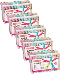 Plasticforte Wasknijpers XL formaat - 100x stuks - pastel kleuren mix - kunststof - 10 cm - Was ophangen — thumbnail 1