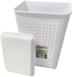 Plasticforte Wasmand met deksel - 50 liter - wit - kunststof - 41x31x61 cm — thumbnail 4
