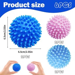 Allecto Plus - 6-pack Herbruikbare Drogerballen voor Wasdroger - Milieuvriendelijke Wasbal - Geschikt voor Vloeibaar Wasmiddel - Besparing van Tennisballen - Alternatief voor Drogerballen in Wasmachine — thumbnail 5