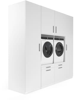 Wasophoogte® Wasmachine Kast Vienna - Wasmachine verhoger - Wasmachine ombouw - 700(D)*2530(B)*2350(H) mm - Wit — thumbnail 3