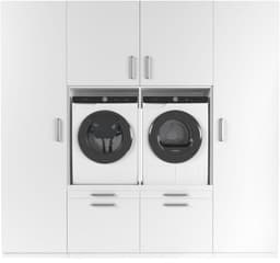 Wasophoogte® Wasmachine Kast Vienna - Wasmachine verhoger - Wasmachine ombouw - 700(D)*2530(B)*2350(H) mm - Wit — thumbnail 1