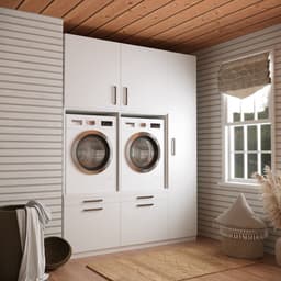 Wasophoogte® Wasmachine Kast Barcelona - Wasmachine verhoger - Wasmachine ombouw - 700(D)*1780(B)*2350(H) mm - Wit — thumbnail 2