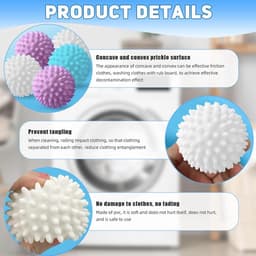JGS Premium - Wasbal Herbruikbare voor Wasmachine 8 Stuks Haarfilter Drogerballen - Thuis Kleding Reiniging — thumbnail 4
