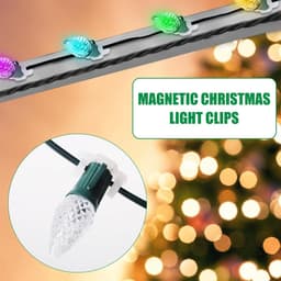Allecto Plus - 50 stuks Magnetische Kerstverlichting Clips voor Buiten - Sterke Magnetische Clips voor C9 Fittingen - Kerstverlichting Haken voor Gootverlichting - Geschikt voor Buiten Stringlights — thumbnail 4