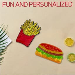 2 stuks Haarclips in Voedselvorm - Hamburger en Friet Klauwclip Set — thumbnail 4