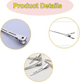 20 Stuks Professionele Haarspeldjes Zonder Plastic Kappersclips Metaal — thumbnail 5