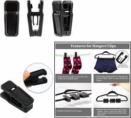 40x Wasknijpers Zwart - Sterke Antislip Kledingclips voor Kledinghangers — thumbnail 2