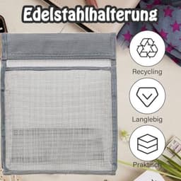 Handige wasknijper opbergzak met haak - Grijs — thumbnail 5