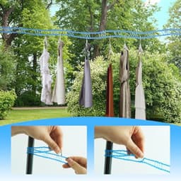 Antislip Waslijn met Wasknijpers - Ideaal voor Camping en Thuisgebruik — thumbnail 3