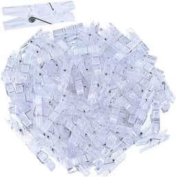 Dailygoods- Knijpers Mini 100 Stuks - Kunststof - Transparant - Wasknijpers - Fotoknijpers - Decoratie - Robuuste Klemkracht — thumbnail 1