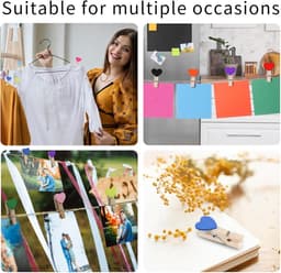 Set van 20 Hartvormige Mini Houten Knijpers met Jute Touw voor Foto's en Decoratie — thumbnail 4