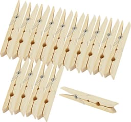 Set van 24 Bamboe Wasknijpers - Duurzame Houten Waslijn Clips voor Wasgoed en Knutselprojecten — thumbnail 1